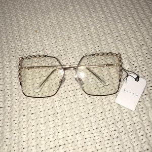 Gold fashion glasses